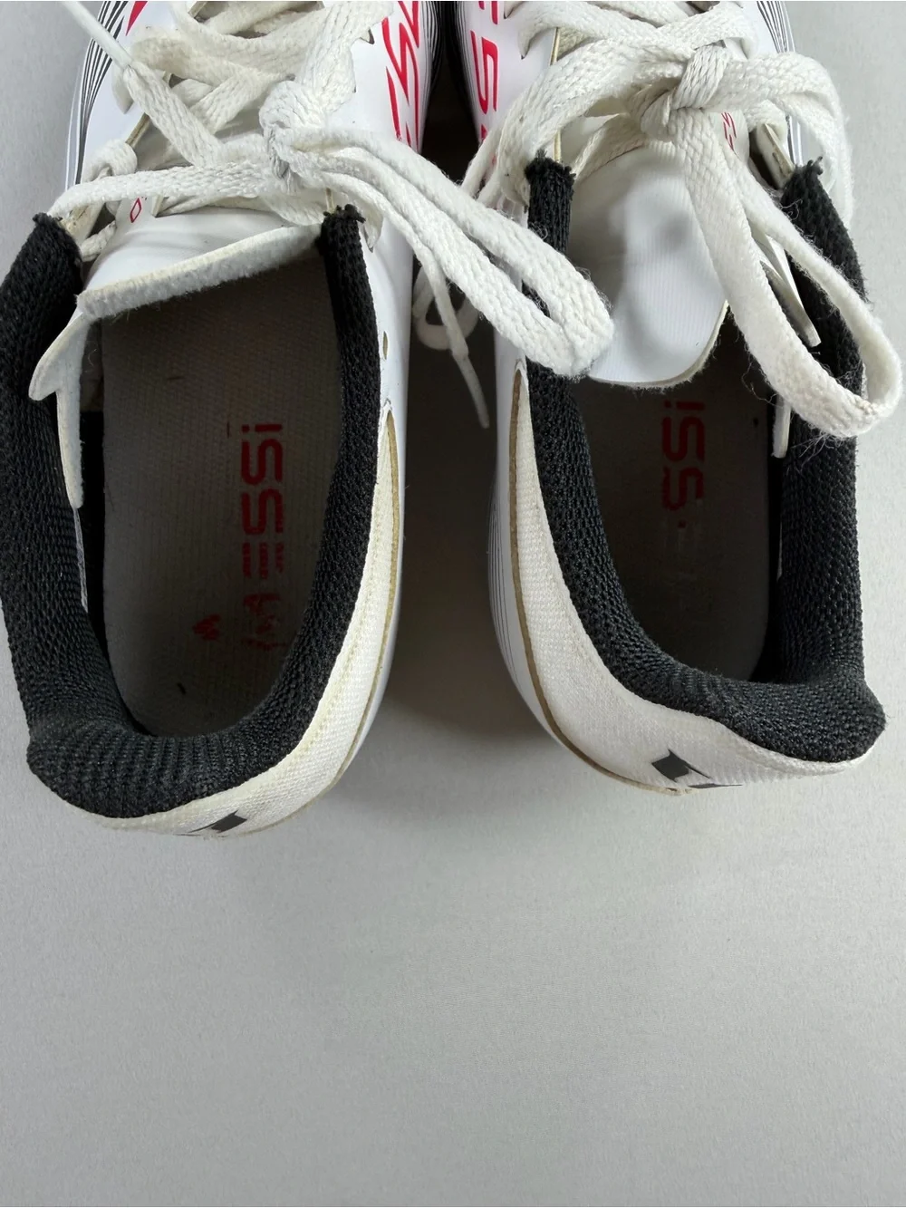 Adidas F50 Messi Soccer Cleats White Silver Red FG Size 6